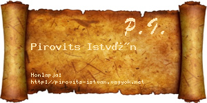 Pirovits István névjegykártya